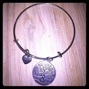 Heart and tree pendant charm bracelet gift